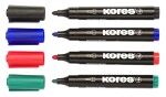 Kores K-MARKER Permanentní popisovač, kulatý hrot 3 mm, mix 4 barev