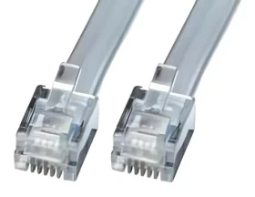 Lindy RJ-12 5 m šedá / Telefonní kabel / RJ12-RJ12 / 1:1 / 6 žil (34225)
