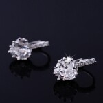 Náušnice Swarovski Elements Elizabeth - srdíčko, Bílá/čirá