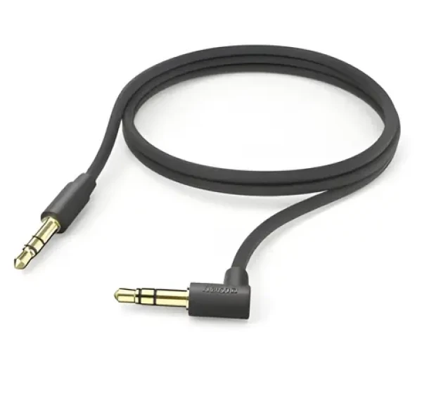 Hama AUX kabel jack - jack 90° černá / Audio kabel / 3,5 mm / 1 m