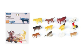 Zvířátka figurky mini farma 12 ks set 5 cm