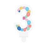 Svíčka dortová barevné lentilky číslo 3 - Albi