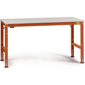 Manuflex LU4153.2001 ESD ESD pracovní stůl Univerzální standardní základní stůl s kaučuk, Šxhxv = 2500 x 1000 x 760-870 mm červenooranžová (RAL 2001)