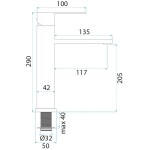 REA - Umyvadlová vysoká baterie Arcos Brush Nickel REA-B6966