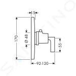 AXOR - Citterio Highflow termostatická baterie pod omítku, chrom 39711000