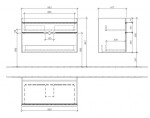 VILLEROY & BOCH - Venticello Umyvadlová skříňka, 95x59x50 cm, 2 zásuvky, Glosy White A92601DH