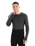 Pánské triko dlouhý rukáv ICEBREAKER Mens ZoneKnit™ 200 LS Crewe, Jet HTHR/Black/Metro HTHR/Cb velikost: S