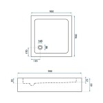 REA Akrylová sprchová vanička Savoy 90x90 černá REA-K4803