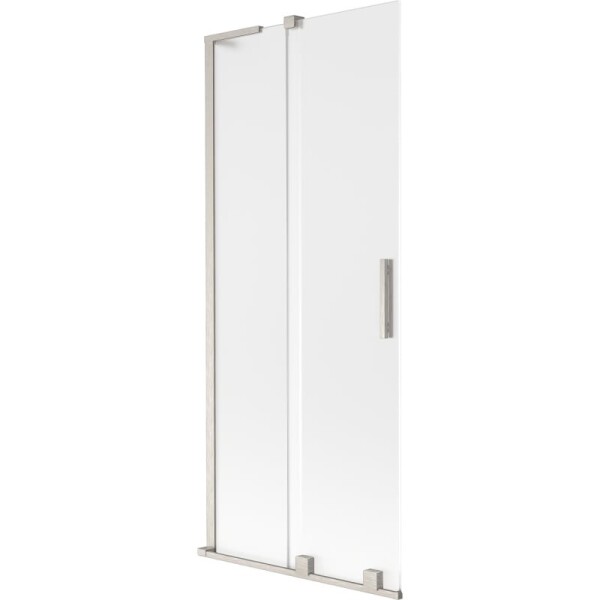 MEXEN/S - Velar L dvoukřídlá posuvná vanová zástěna 85 x 150, dekor, nikl kartáčovaný 896-085-003-31-97