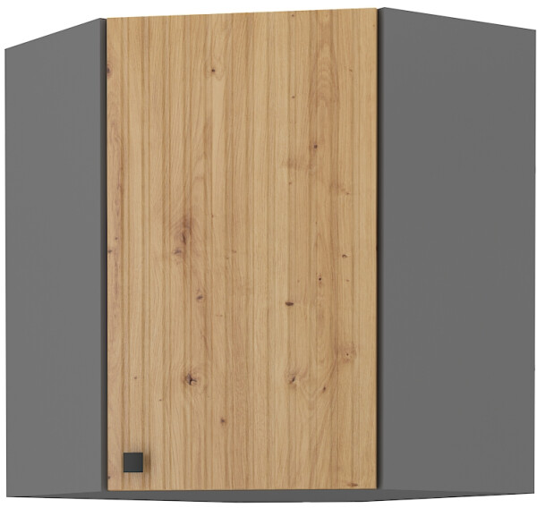 Horní rohová skříňka Ava 60x60 GN-72 1F (45°) Barva korpusu: Antracit, Barva dvířek: Dub Artisan