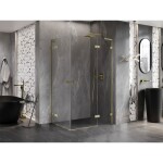 MEXEN/S - Lunar L Duo sprchový kout dveře křídlové pravá 115 x 95, transparent, zlato kartáčovaná 834L-115P-095L-55-00