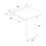 Mereo Sedátko do sprchy s podpěrnou nohou, duroplast, černé CSS121PB