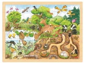 GOKI Dřevěné puzzle Zkoumání přírody