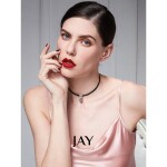 Stříbrný choker náhrdelník se zirkonem Élise - stříbro 925/1000, Černá 33 cm + 5 cm (prodloužení)
