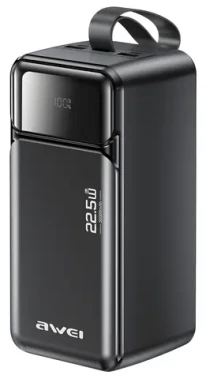 Awei PA-106 černá / Powerbanka / 50000mAh / PD 22,5W / 3x USB-C / 2x USB-A (PA-106)