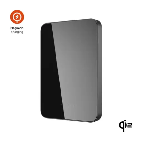 FIXED Powerbanka MagZen 5 Crystal s bezdrátovým nabíjením se standardem Qi2 a podporou MagSafe 5 000 mAh černá (FIXZENMC-5-BK)