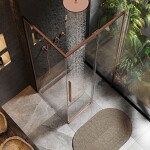 REA/S - Sprchový kout SOLAR - Copper Brush 100x80 Se sprchovou vaničkou Savoy black KPL-96017