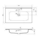 SAPHO - SIDRA umyvadlo, litý mramor, 81x46cm, bílá SD081