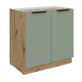 Spodní skříňka Aria 80 D 2F BB Barva korpusu: Dub artisan, Barva dvířek: SA - Aquamarine AFM