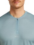 Pánské merino triko s krátkým rukávem, 1/4 zip ICEBREAKER Mens 125 Cool-Lite Speed SS Quarter Zip, Flint Blue velikost: M