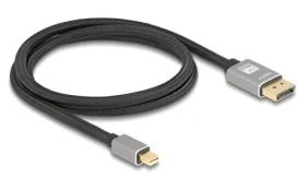 Delock Mini DisplayPort na DisplayPort 1m šedá / Kabel / 8K / 60 Hz / DP 1.4 / 32,4 Gbps (81091)
