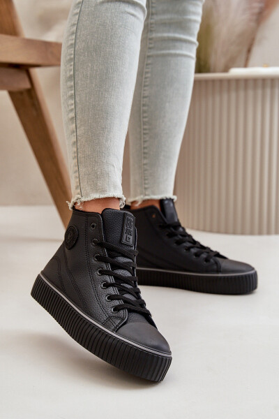 Dámské Zateplené Tenisky Z Eko Kůže Big Star OO274790 Černé 36