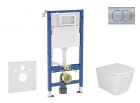GEBERIT - Duofix Set předstěnové instalace, klozetu Arkas I a sedátka softclose, tlačítko Delta01, matný chrom SANI11CA1139B