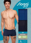 Pánské boxerky GO Natural Hipster C2P - BLUE - modré M008 - SLOGGI BLUE M