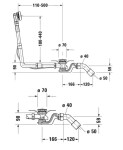 DURAVIT - Příslušenství Vanová odtoková a přepadová souprava, bovden, chrom 792206000001000