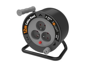 Prodlužovací kabel na bubnu - 3 zásuvky 12m SOLIGHT PB24