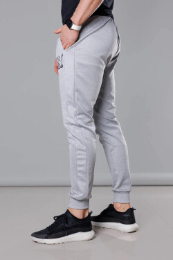 Světle šedé pánské teplákové kalhoty s potiskem model 18347910 šedá XXL - J.STYLE
