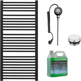 CERANO Koupelnový elektrický radiátorový set Antonio - WIFI - 600W - černá matná - 1180x550 mm
