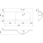 MEXEN - Vela umyvadlo zapuštěné do desky pravá 101 x 46,5, bílá mat 25231001P