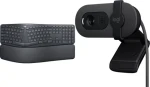 Logitech ERGO K860 černá + Brio 100 / Set bezdrátové klávesnice a webkamery / Ergonomická / Bluetooth / 2.4 GHz