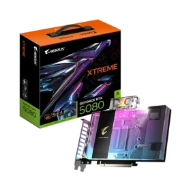 GIGABYTE AORUS GeForce RTX 5080 XTREME WATERFORCE WB 16GB / 2805MHz / 16GB GDDR7 / 256-bit / 1x HDMI + 3x DP / 850W (16) (GV-N5080AORUSX WB-16GD)
