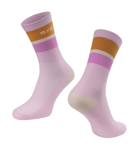 Ponožky FORCE STRIPE dlouhé, růžové (barva růžová, velikost S/M)