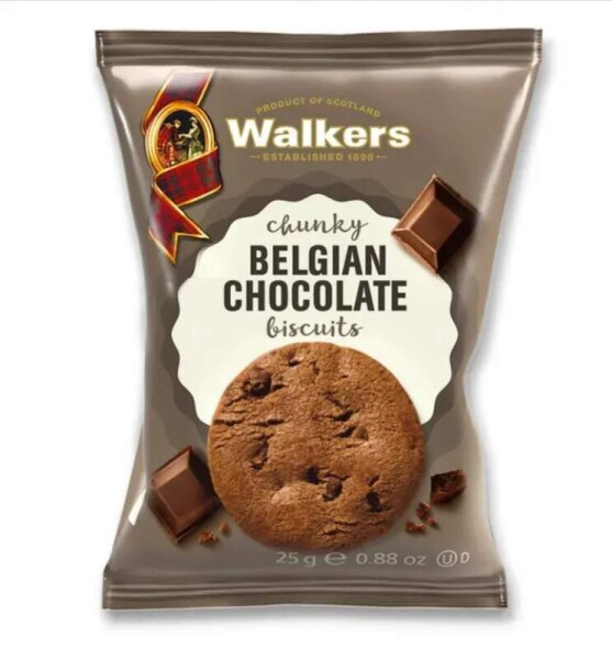 Walkers Čokoládové sušenky s kousky belgické čokolády 25g