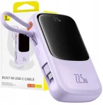 Baseus Qpow Pro+ 10000mAh 22.5W s kabelem USB-C fialová / Powerbanka / 2xUSB-C / 1xUSB-A (6932172652456)