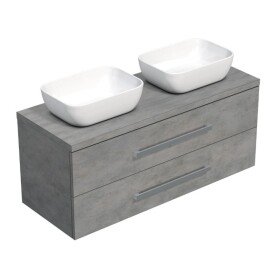 Koupelnová skříňka pod umyvadlo s deskou SAT Cube Way 120x47,5x46 cm beton mat CUBE461203BESAT45 CUBE461203BESAT45