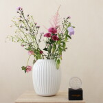 KÄHLER Exkluzivní set: váza Hammershøi White 20 cm + aranžovací kroužek Hanataba, bílá barva, keramika