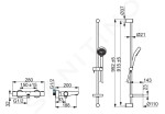 HANSA - Prisma Termostatická vanová baterie s příslušenstvím, 2 výstupy, chrom 48102131