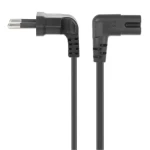 Manhattan 356862 černá / Napájecí kabel / CEE 7/16 - C7 / úhlový 90° / 2 m (356862)