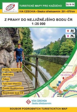 VIA CZECHIA Stezka středozemím, box Prahy do nejjižnějšího bodu ČR 25 000