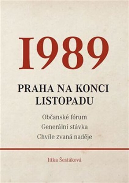 1989 Praha na konci listopadu Jitka Šestáková