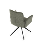 Židle jídelní, zelená látka, 360° vratný mechanismus, černý kov