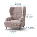 Bielastické potahy BRILLANTE hnědé křeslo ušák (š. 60 - 110 cm)