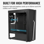 Aerocool Bolt černá / PC skříň / ATX / RGB LED / 1x USB 3.2 Gen1 / 2x USB 2.0 / Bez zdroje / průhledná bočnice (Bolt-A-BK-v1)