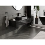 MEXEN/S - Orio koupelnová skříňka pod umyvadlo 120 cm s deskou, 1 šuplík, černá lesk 91A10-12023-1-BFC70