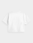 Dámský crop top s potiskem H4Z21-TSD029 10S Bílá s černou - 4F bílá-černá XS