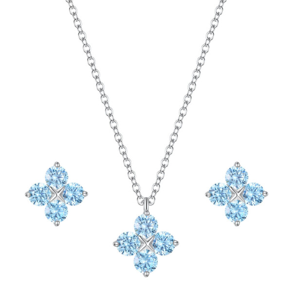 Luxusní souprava šperků Swarovski Elements Azurielle, Modrá 46 cm